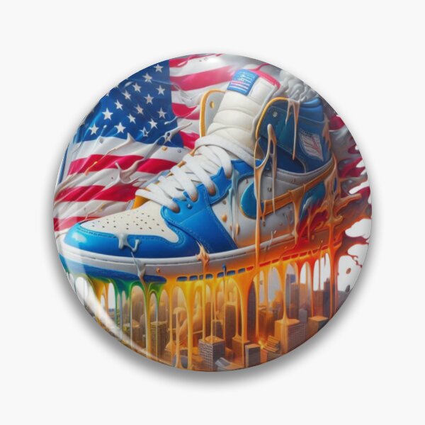 Item preview, Falcon88 sneakers melting graffiti USA flag designed and sold by Imaginarium of Chaos falcon88 .