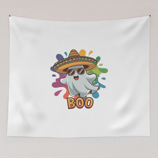 Item preview, Sombrero Ghost Boo: Cool & Spooky Splash Art designed and sold by Colorful-Garden.