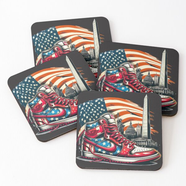 Item preview, Falcon88 sneakers melting graffiti USA flag designed and sold by Imaginarium of Chaos falcon88 .