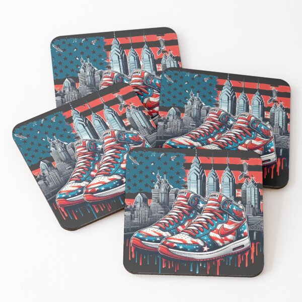 Item preview, Falcon88 sneakers melting graffiti USA flag designed and sold by Imaginarium of Chaos falcon88 .