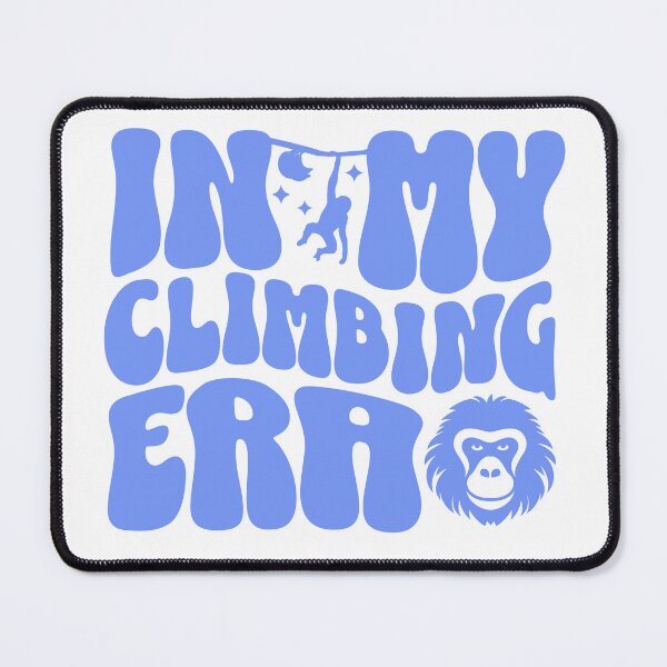 Item preview, In my climbing era curvy lettering blue boulder t-shirt designed and sold by Bouldershop.