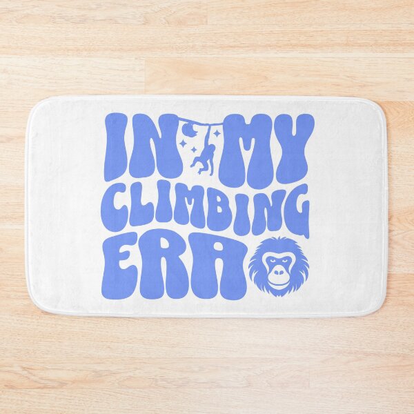 Item preview, In my climbing era curvy lettering blue boulder t-shirt designed and sold by Bouldershop.