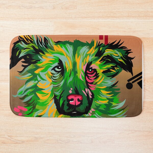 Item preview, Abstract Dog artwork digital drawing of mixed breed Green designed and sold by CreativelySophG.