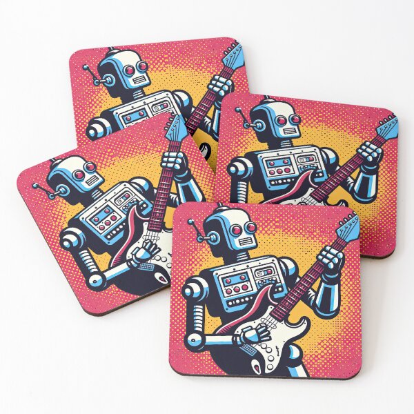 Item preview, Guitarist Robot Pop Art Style designed and sold by artofuniverse.