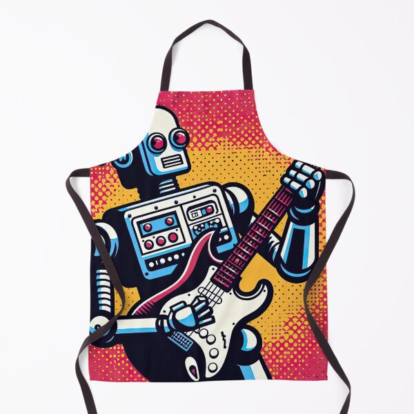 Item preview, Guitarist Robot Pop Art Style designed and sold by artofuniverse.