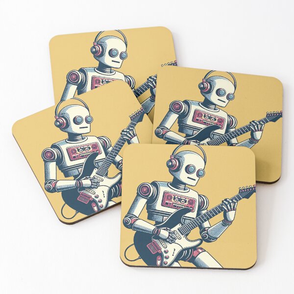 Item preview, Guitarist Robot Pop Art Style designed and sold by artofuniverse.