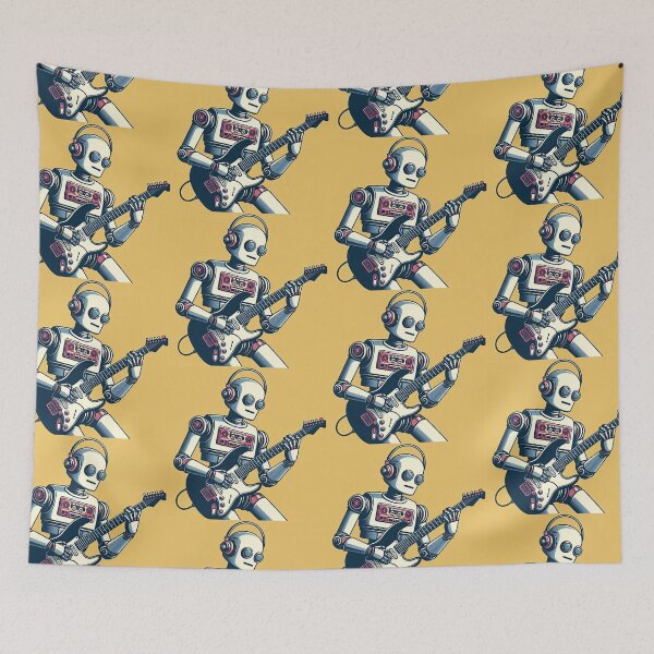 Item preview, Guitarist Robot Pop Art Style designed and sold by artofuniverse.