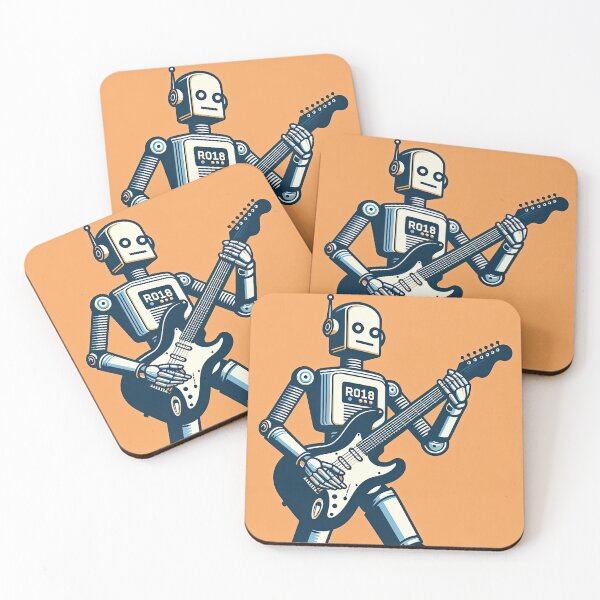 Item preview, Guitarist Robot Pop Art Style designed and sold by artofuniverse.