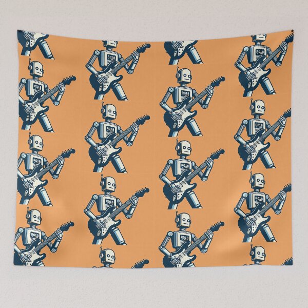 Item preview, Guitarist Robot Pop Art Style designed and sold by artofuniverse.