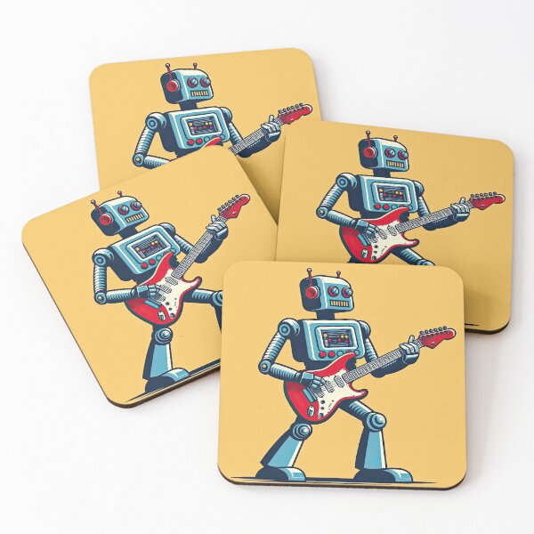 Item preview, Guitarist Robot Pop Art Style designed and sold by artofuniverse.