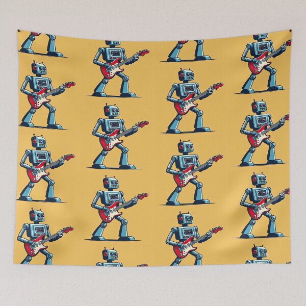 Item preview, Guitarist Robot Pop Art Style designed and sold by artofuniverse.