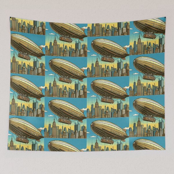 Aperçu de l'œuvre Zeppelin Steampunk de style Pop Art créée et vendue par artofuniverse.
