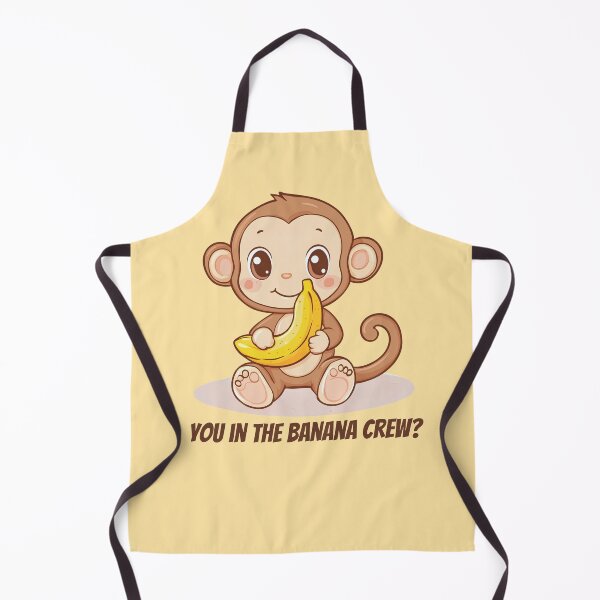 Item preview, Kawaii Cute Monkey with Banana designed and sold by ArtPompon.