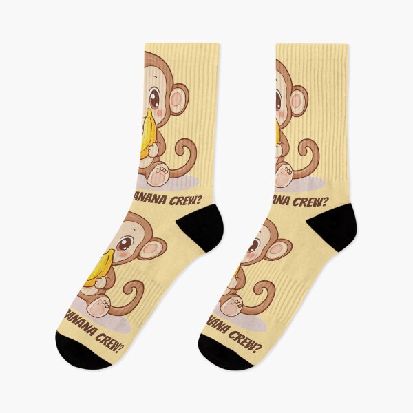 Item preview, Kawaii Cute Monkey with Banana designed and sold by ArtPompon.