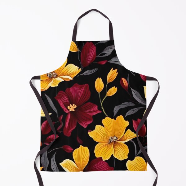 Item preview, FLORAL AND TROPICAL PATTERN O14 - Gift items and personal use / Burgundy, Magnolia, Leaves, Black, Flowers, Yellow, Patttern Orchid, Art designed and sold by LumDesignArt.