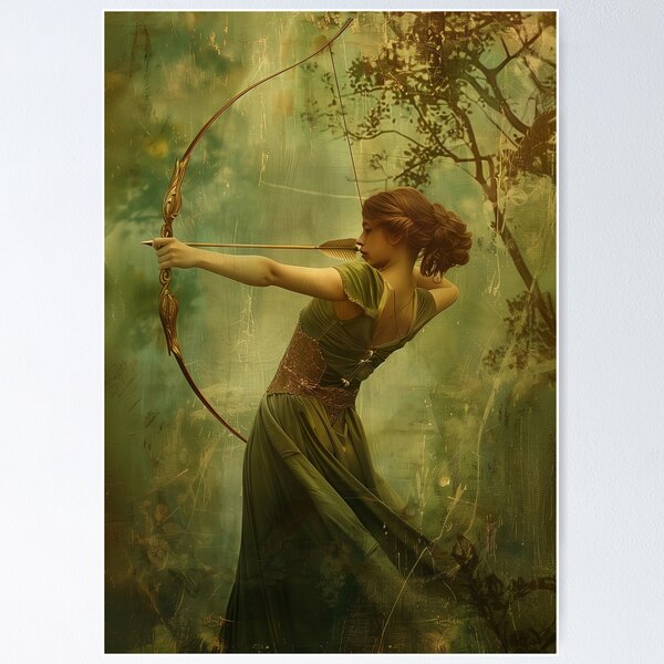 Item preview, Goddess of the Hunt Artemis Bow and Arrow Art designed and sold by All Souls Dream.