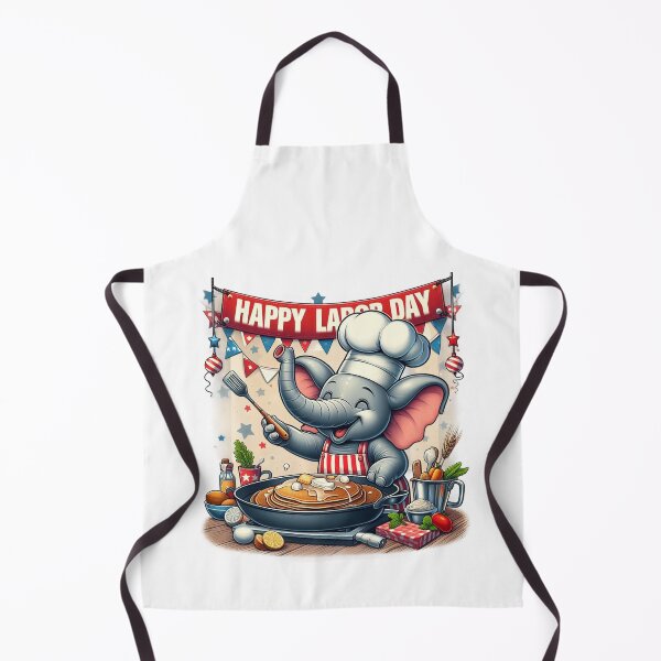 Item preview, Chef Elephant Flipping Pancakes Labor Day designed and sold by RagnarHouse.