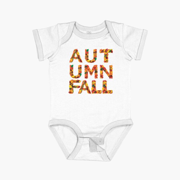 FALL AUTUMN WORDS Short Sleeve Baby One-Piece