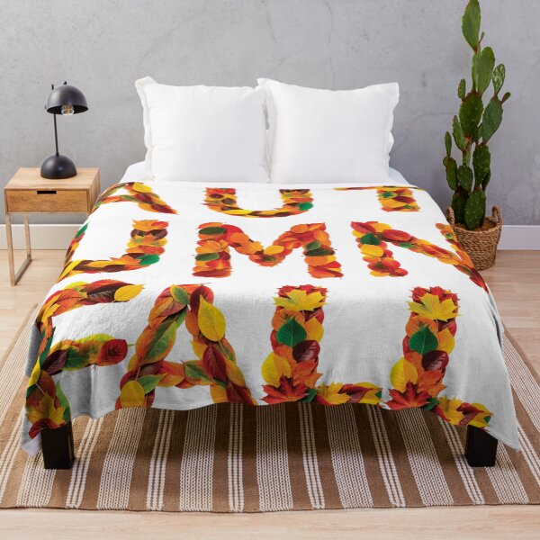 FALL AUTUMN WORDS Throw Blanket