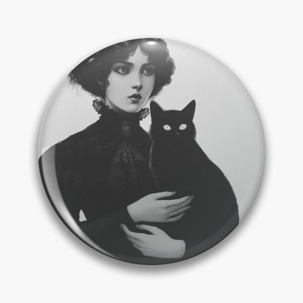 Item preview, Illustration of a Victorian girl with a black cat designed and sold by Melloncollie95.
