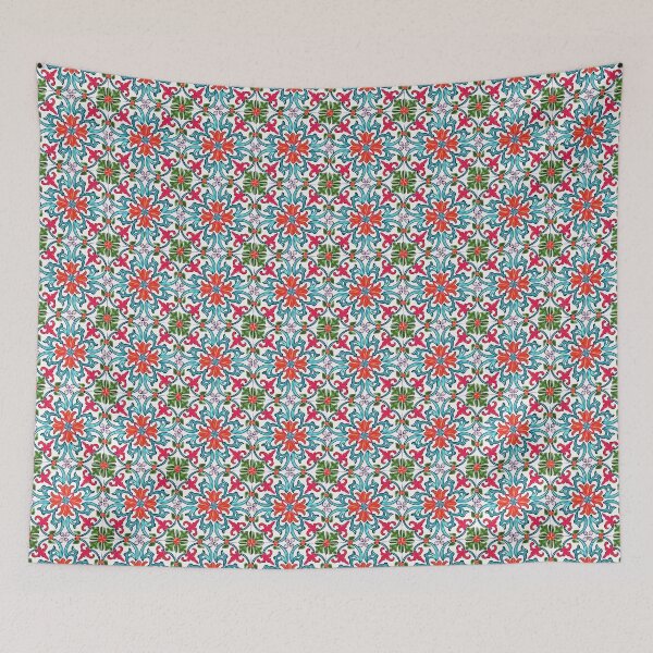 Item preview, Azulejo Floral Pattern designed and sold by AM FineArtPrints.