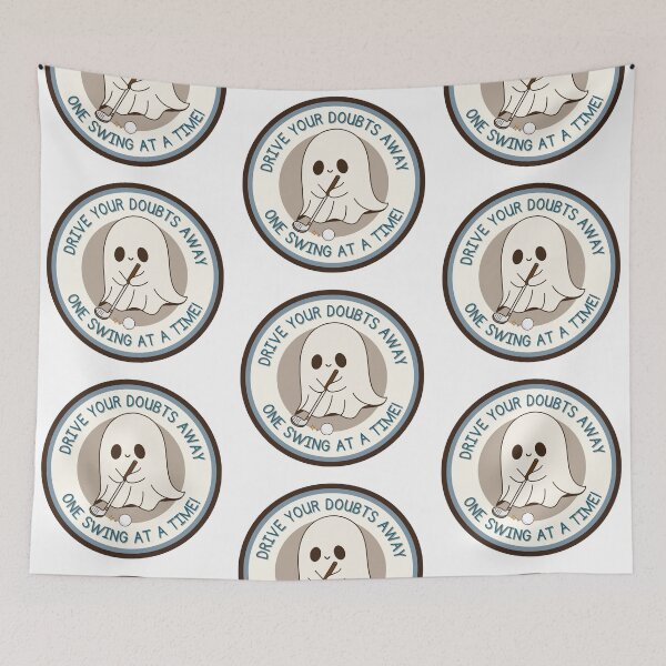 Item preview, drive your doubts away ghost playing golf growth mindset  designed and sold by KimRG.