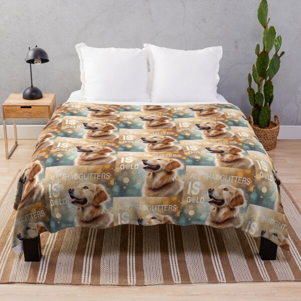 Item preview, golden retriever dog looking up with words all that glitters IS gold designed and sold by planetgolden.