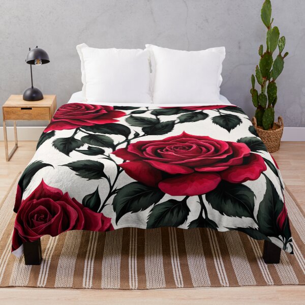 Item preview, FLORAL AND TROPICAL PATTERN O15 - Gift items and personal use / Gothic, Roses, Leaves, Crimson, Red, Maroon, Black, Flowers, Grey, Patttern, Art designed and sold by LumDesignArt.