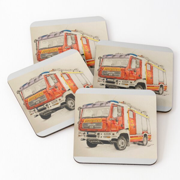 Item preview, German Fire truck prints designed and sold by Truck drawing art.
