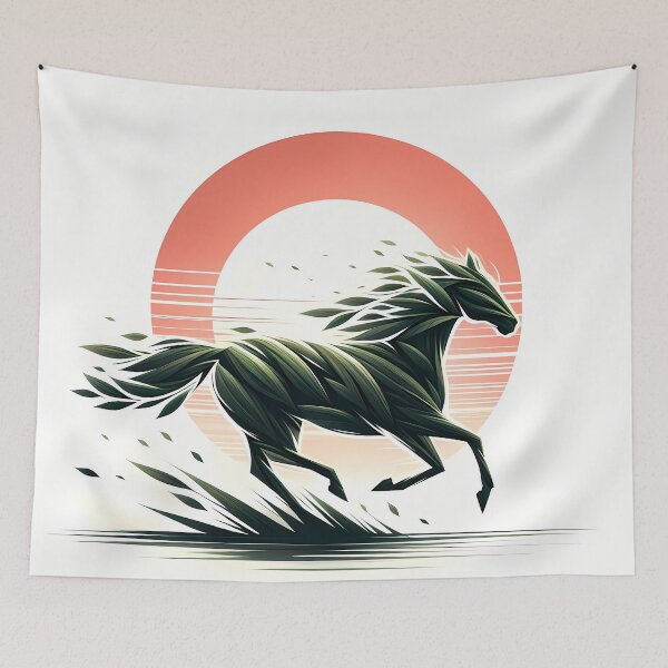Item preview, Horse Made of Leaves, Ai Generated Art  designed and sold by ACC .