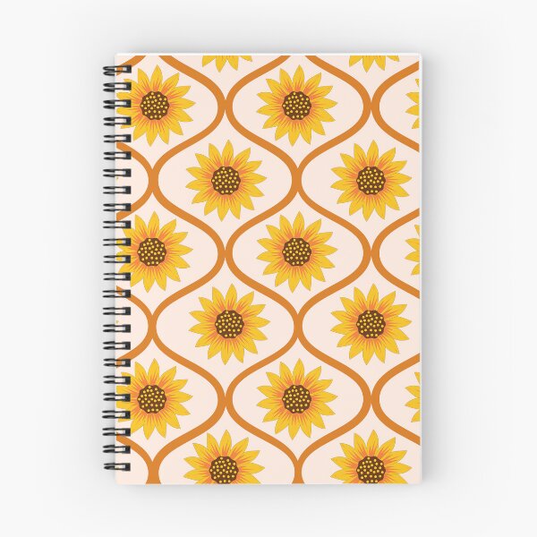 Item preview, Retro Yellow Sunflowers on Orange Ogee Pattern  designed and sold by Yasminepatterns .