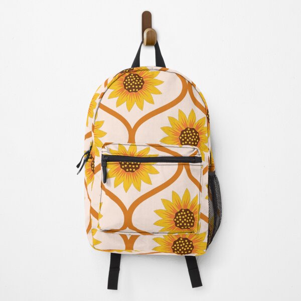 Item preview, Retro Yellow Sunflowers on Orange Ogee Pattern  designed and sold by Yasminepatterns .