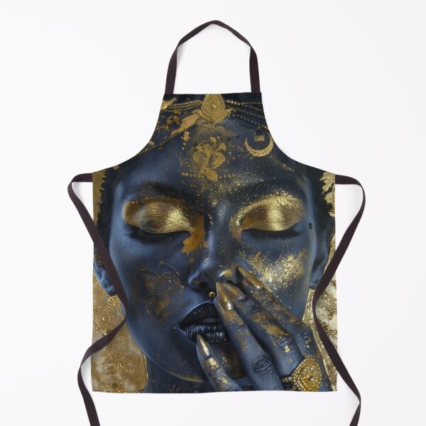 Item preview, Hindu Goddess Kali Golden Portrait - Fierce Divine Feminine Energy, Spiritual Decor designed and sold by All Souls Dream.