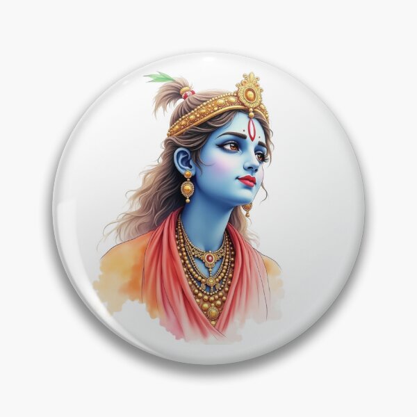 Item preview, Krishna Painting in Watercolor designed and sold by ArtfullyRooted.