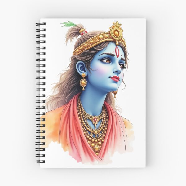 Item preview, Krishna Painting in Watercolor designed and sold by ArtfullyRooted.