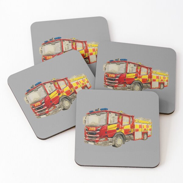 Item preview, New Norfolk fire engine cut out design designed and sold by Truck drawing art.