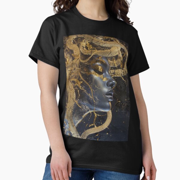Item preview, Medusa Golden Snake Artwork - Mythical Creature, Ancient Greek Legend Decor designed and sold by All Souls Dream.
