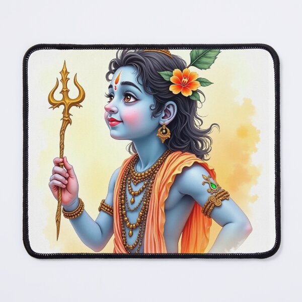 Item preview, Krishna Painting in Watercolor Young Child designed and sold by ArtfullyRooted.