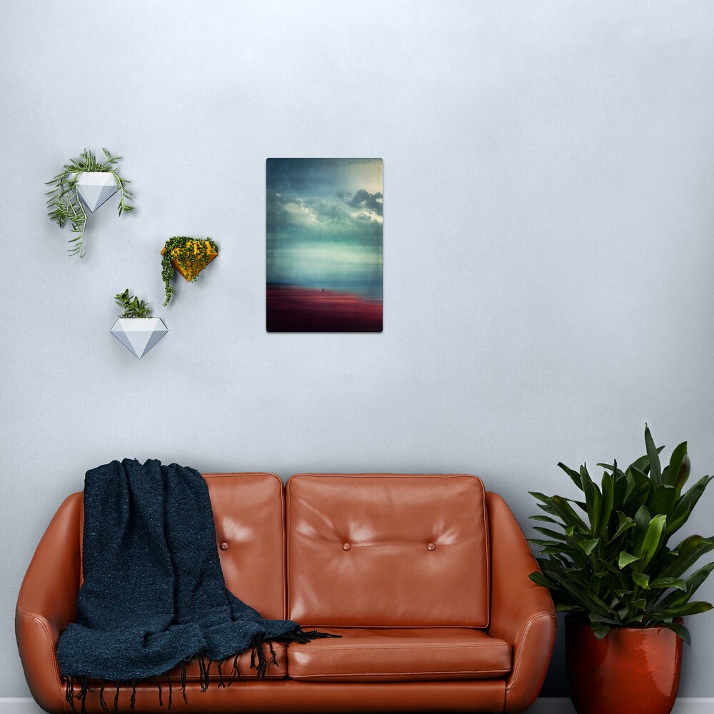 Nothing Matters - Abstract Beach Scene with tiny Figure Metal Print
