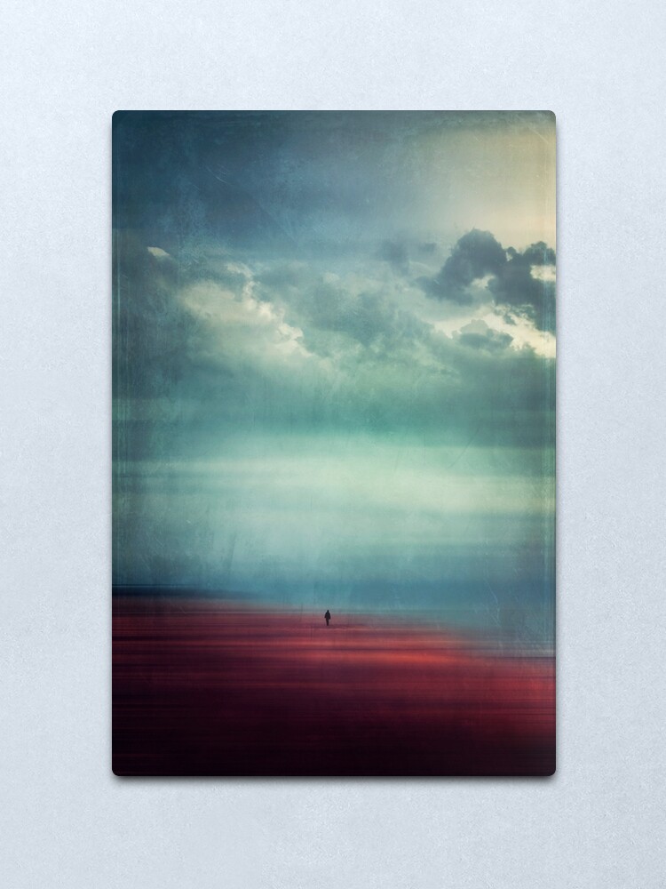 Alternate view of Nothing Matters - Abstract Beach Scene with tiny Figure Metal Print