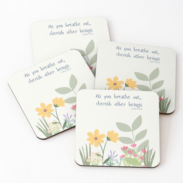 Item preview, Breathe out Relaxation Quote with Flowers and Plants designed and sold by Artandcards.