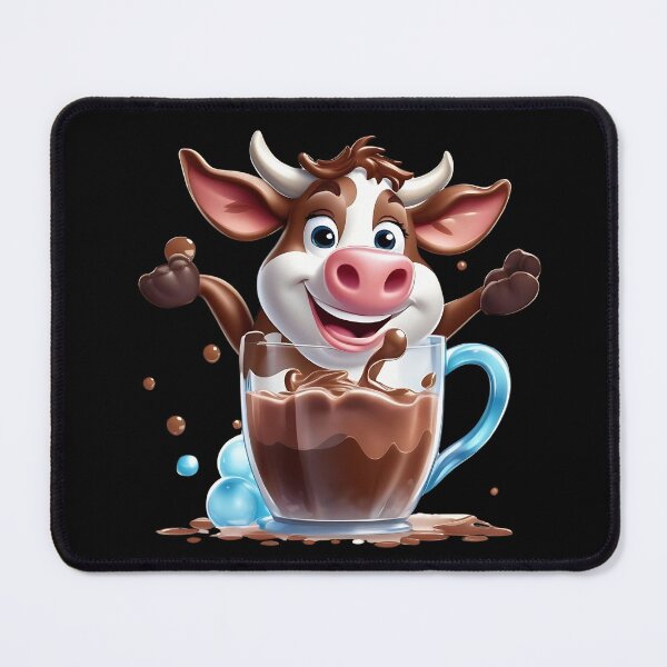 Item preview, Chocolate cow ver. 2 - a cute cow with a full cup - design for lovers of cute animals, lovers of cocoa and chocolate milk designed and sold by WorldByEsi.