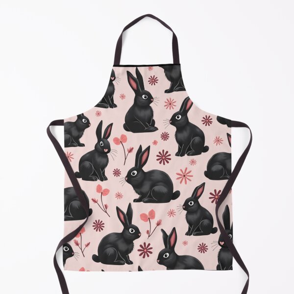 Item preview, Black Rabbits Floral Pattern Design designed and sold by BirdsnStuff.