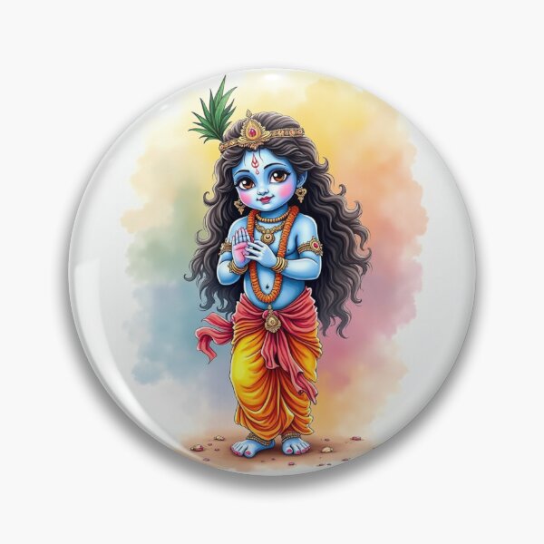 Item preview, Young Krishna Cartoon Painting  designed and sold by ArtfullyRooted.