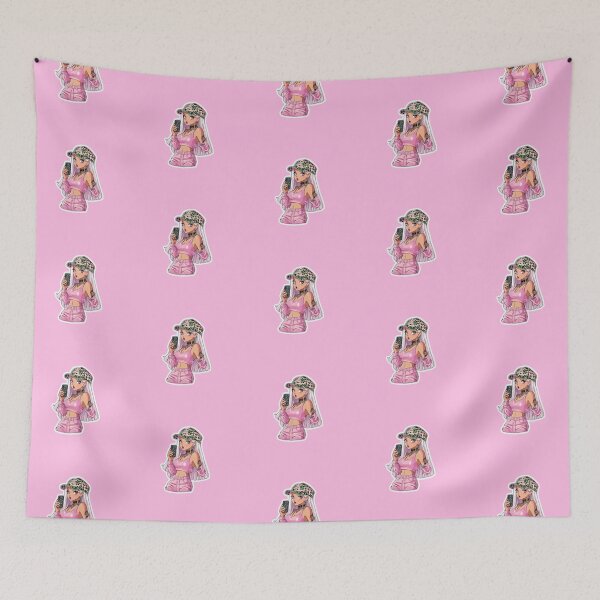 Item preview, Y2k pop girl in pink with a flip phone  designed and sold by pinkuardesign.