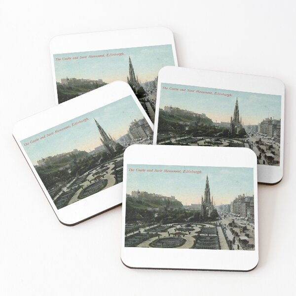 Item preview, Edinburgh Scotland, The Castle and Scott Monument, 1910 Vintage Inspired designed and sold by markomundo.