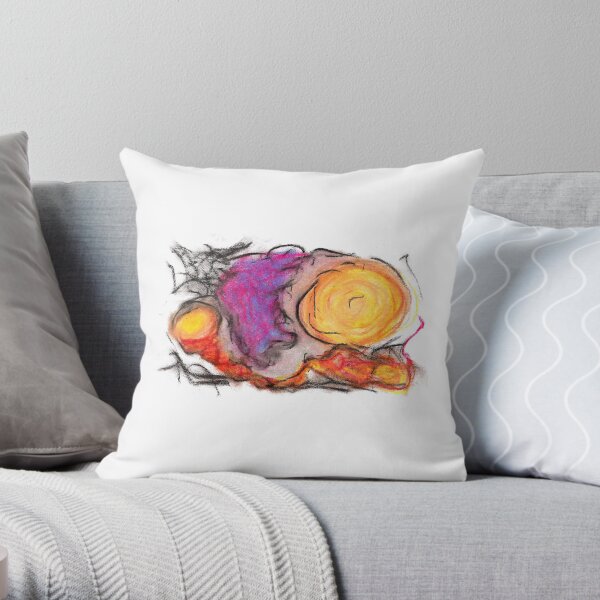 abstract oil pastel piece Throw Pillow