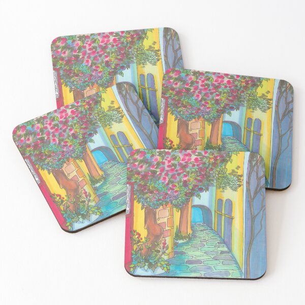 Item preview, Beautiful Greek Village Drawing designed and sold by jaggerstudios.