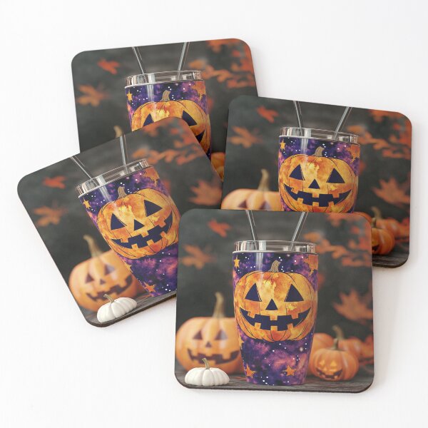Item preview, Halloween-themed tumbler with a jack-o'-lantern designed and sold by Creet-Design.