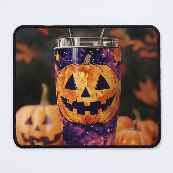 Item preview, Halloween-themed tumbler with a jack-o'-lantern designed and sold by Creet-Design.